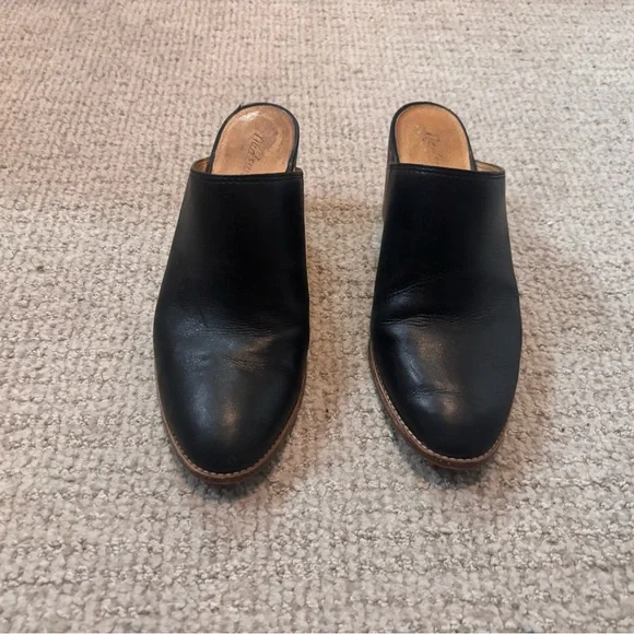 Madewell Black Leather Harper Mules with Block Heel - Picture 3 of 4